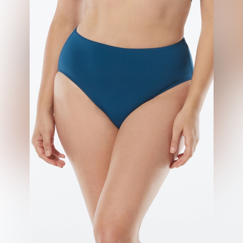 Coco Reef Contours Onyx High Waist Bikini Bottom Size Medium Lapis Blue